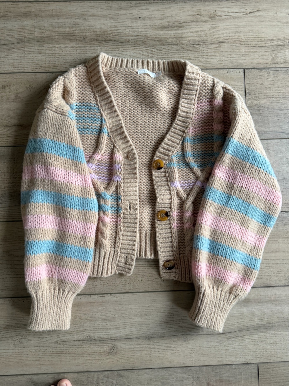 Lush Cream Textured Knit Sweater